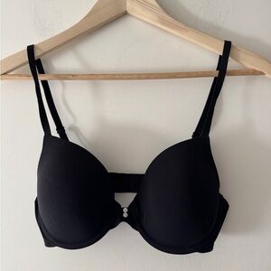 Aerie Black Bra With Small Buttons 34C